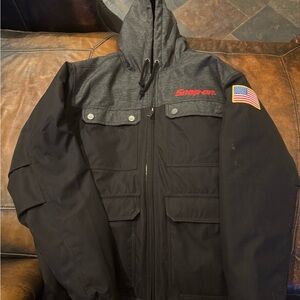 Snap On black & Charcoal Hooded Performance Work Jacket